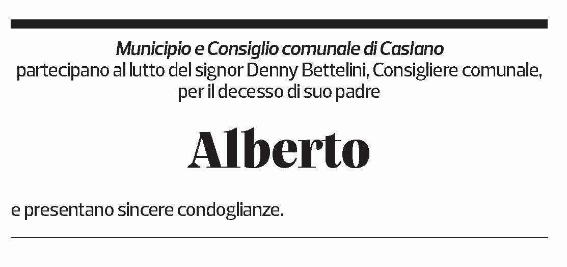 Annuncio funebre Alberto Bettelini