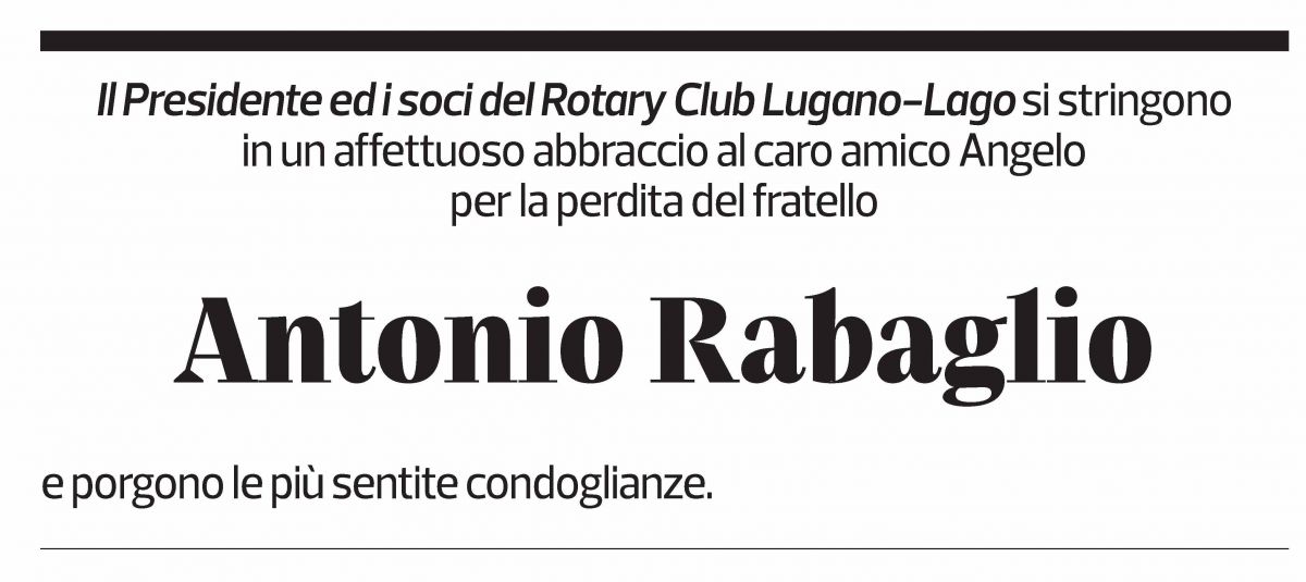 Annuncio funebre Antonio Rabaglio