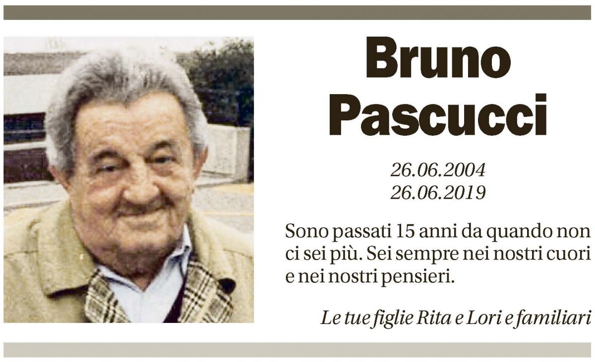 Annuncio funebre Bruno Pascucci