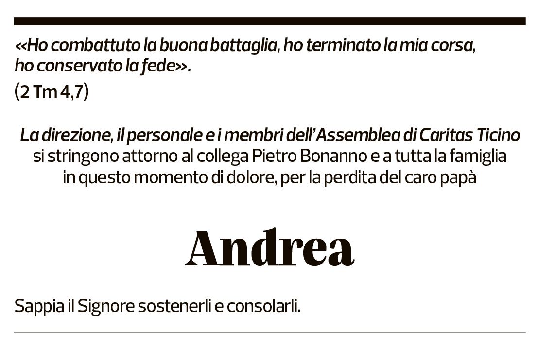 Annuncio funebre Andrea Bonanno