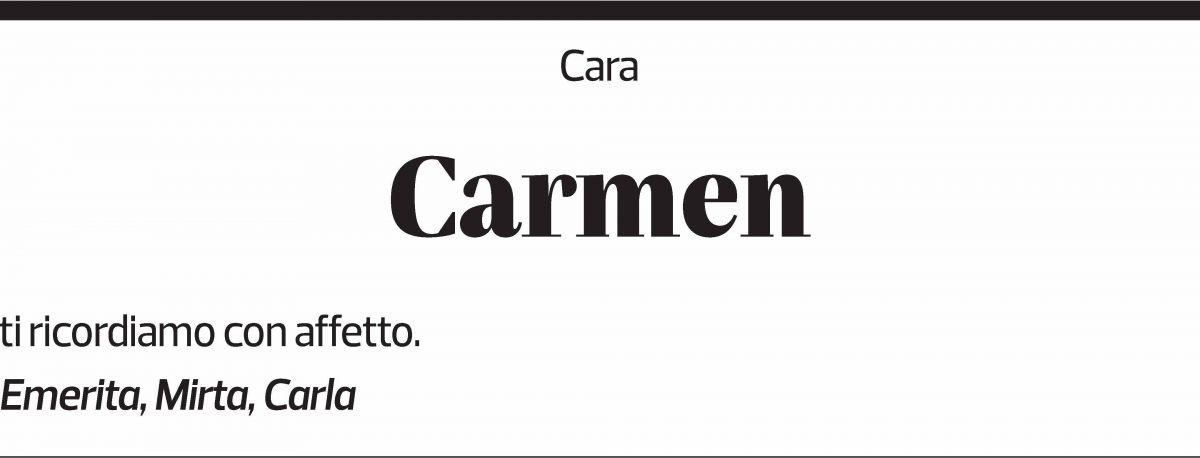 Annuncio funebre Carmen Foiada