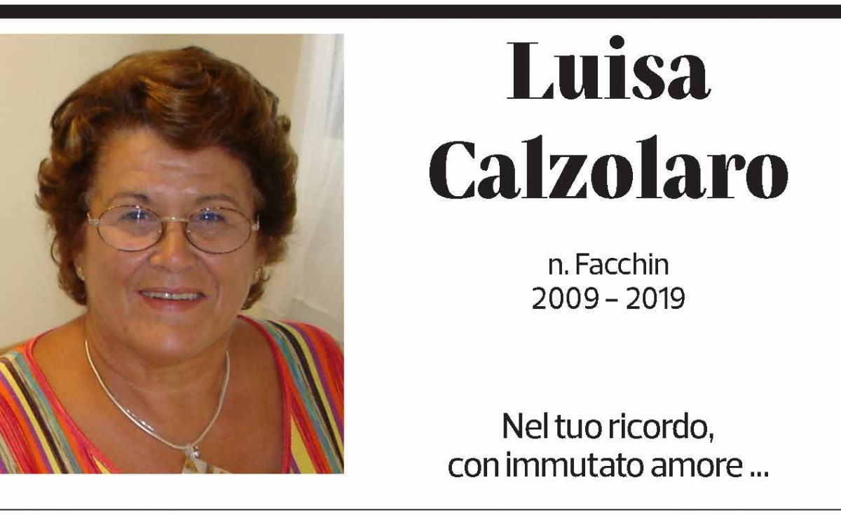 Annuncio funebre Luisa Calzolaro