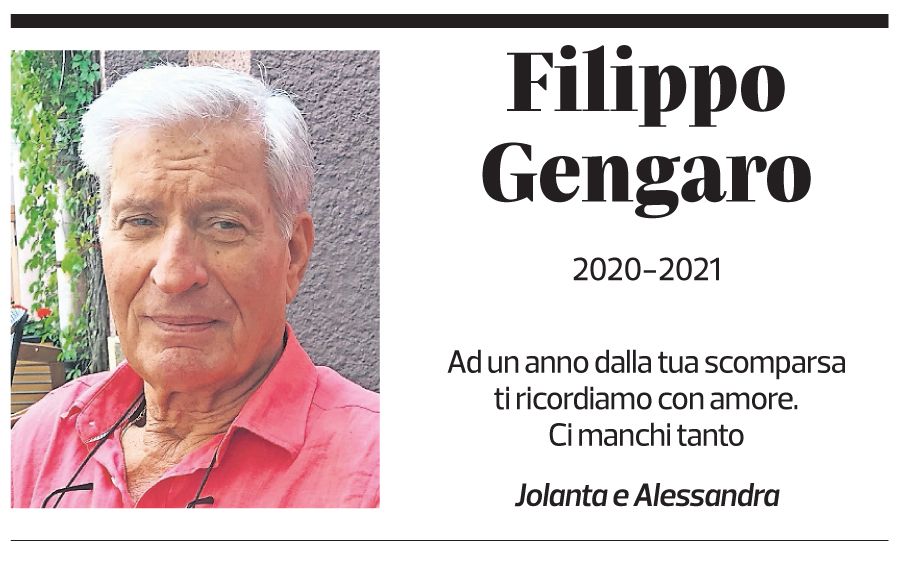 Annuncio funebre Filippo Gengaro