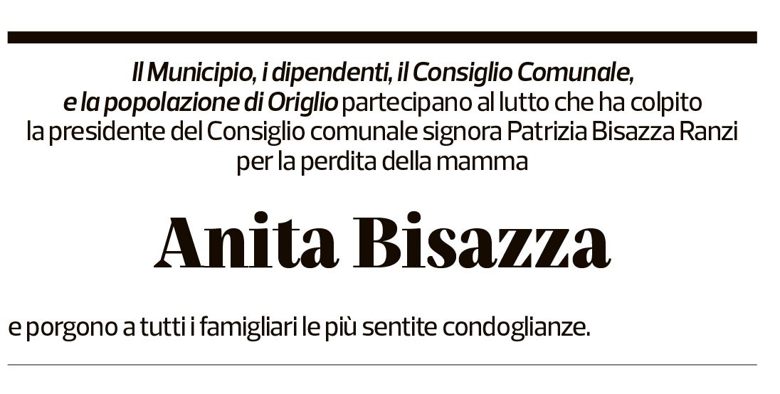 Annuncio funebre Anita Monika Bisazza-haefele