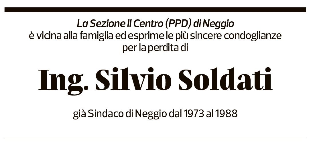 Annuncio funebre Silvio Soldati