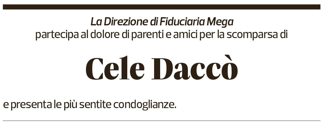 Annuncio funebre Cele Daccò