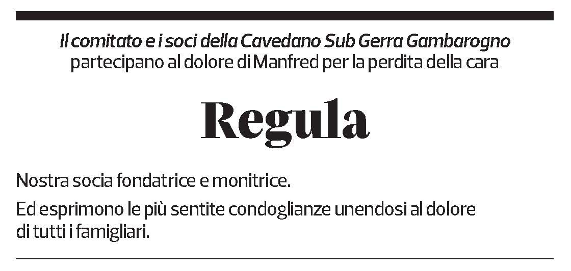 Annuncio funebre Regula Gnosca