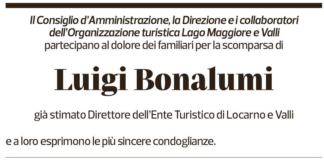 Annuncio funebre Luigi Bonalumi