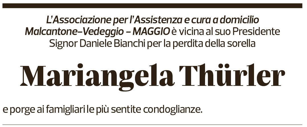 Annuncio funebre Mariangela Thürler