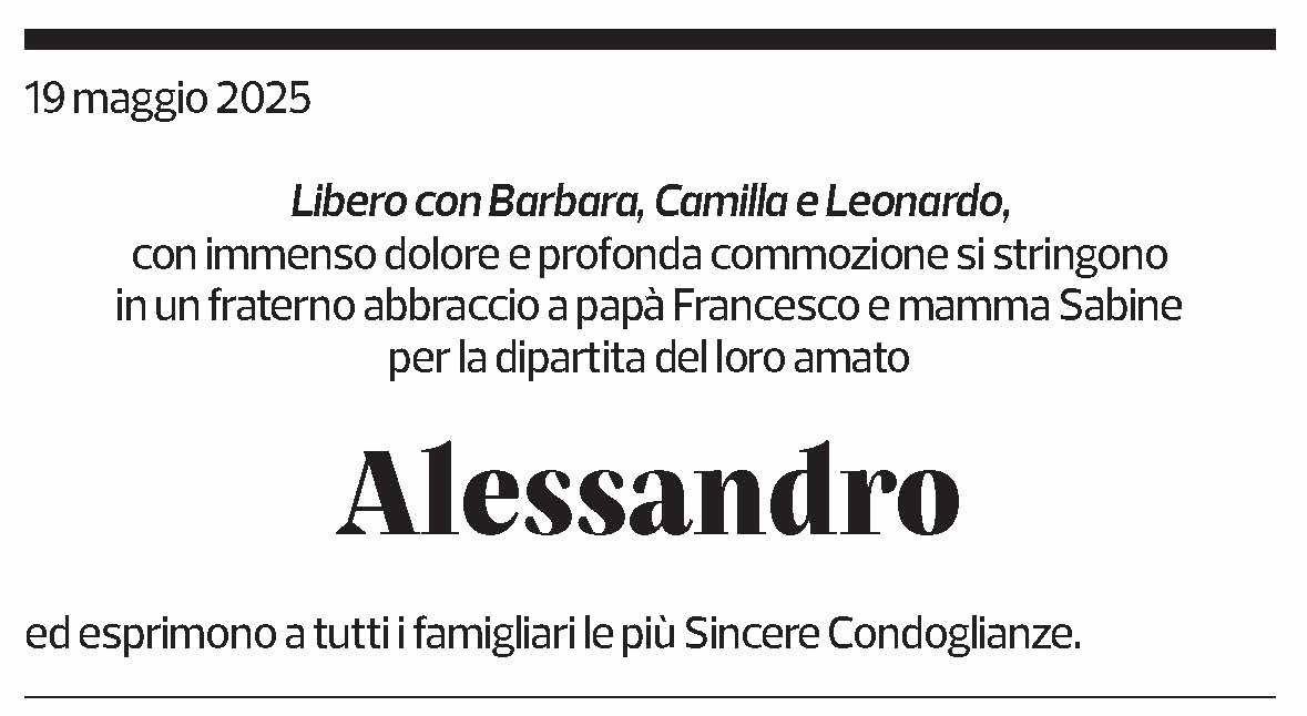 Annuncio funebre Alessandro Cuzzocrea