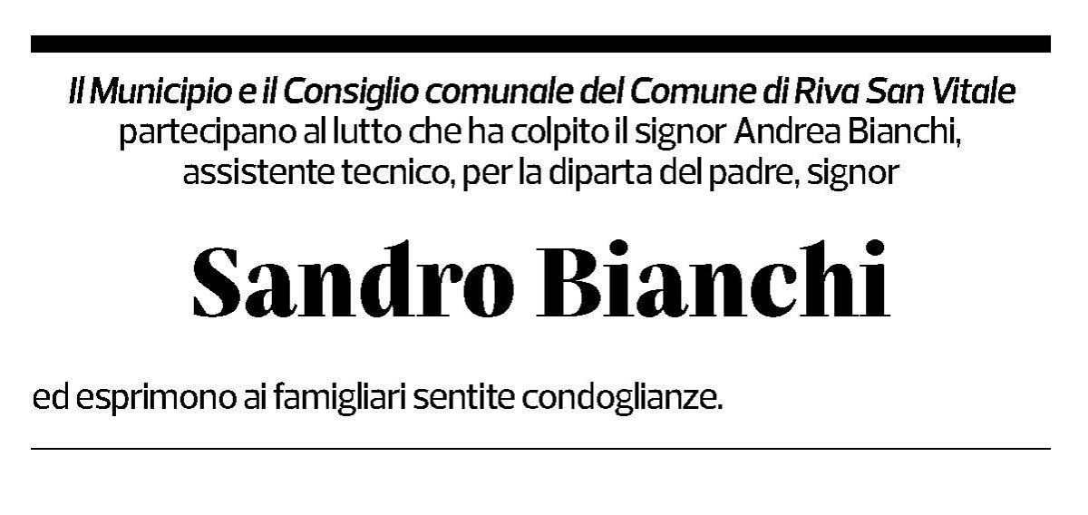 Annuncio funebre Alessandro Bianchi