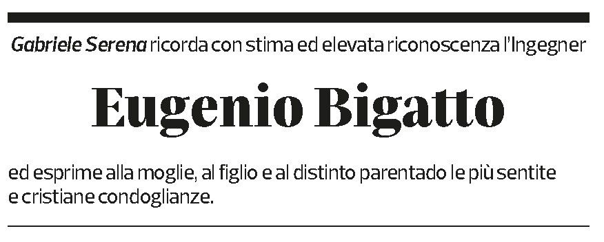 Annuncio funebre Eugenio Bigatto