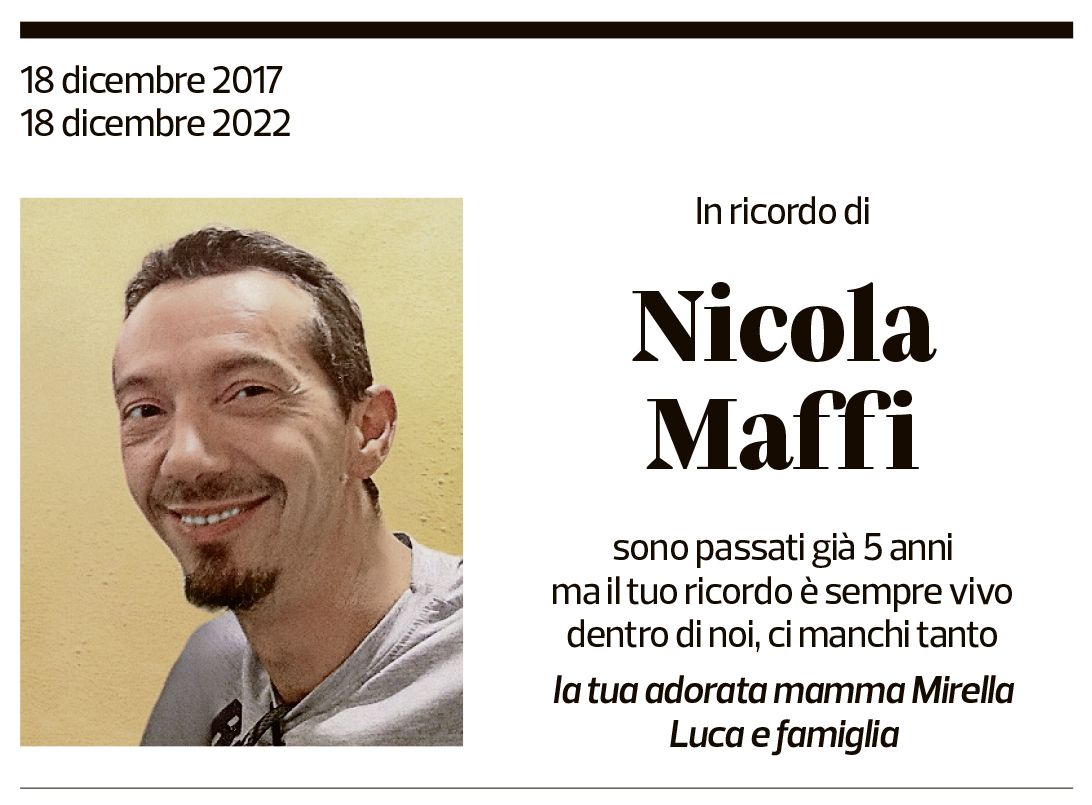 Annuncio funebre Nicola Maffi