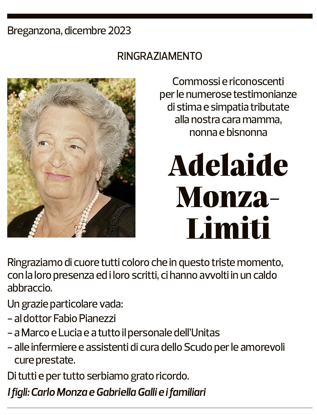 Annuncio funebre Adelaide Monza-limiti