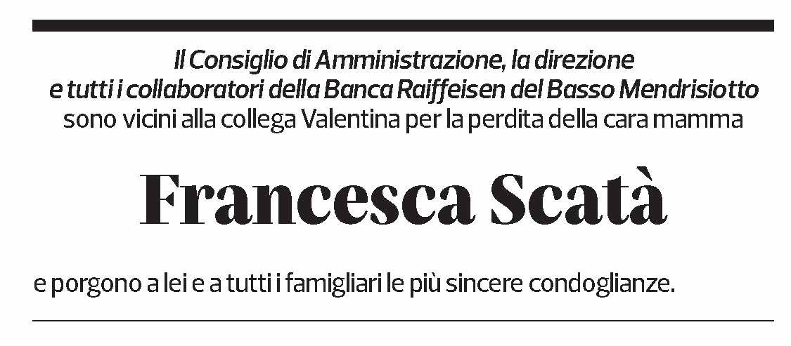 Annuncio funebre Francesca Scatà