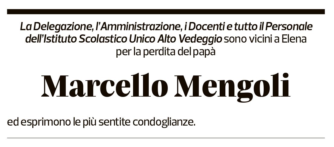 Annuncio funebre Marcello Mengoli