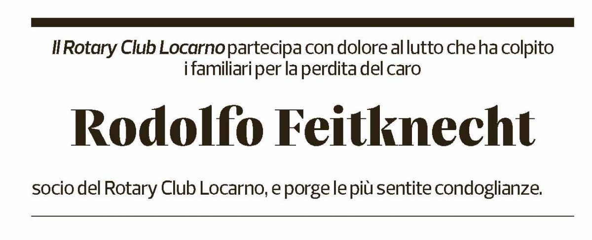 Annuncio funebre Rodolfo Feitknecht
