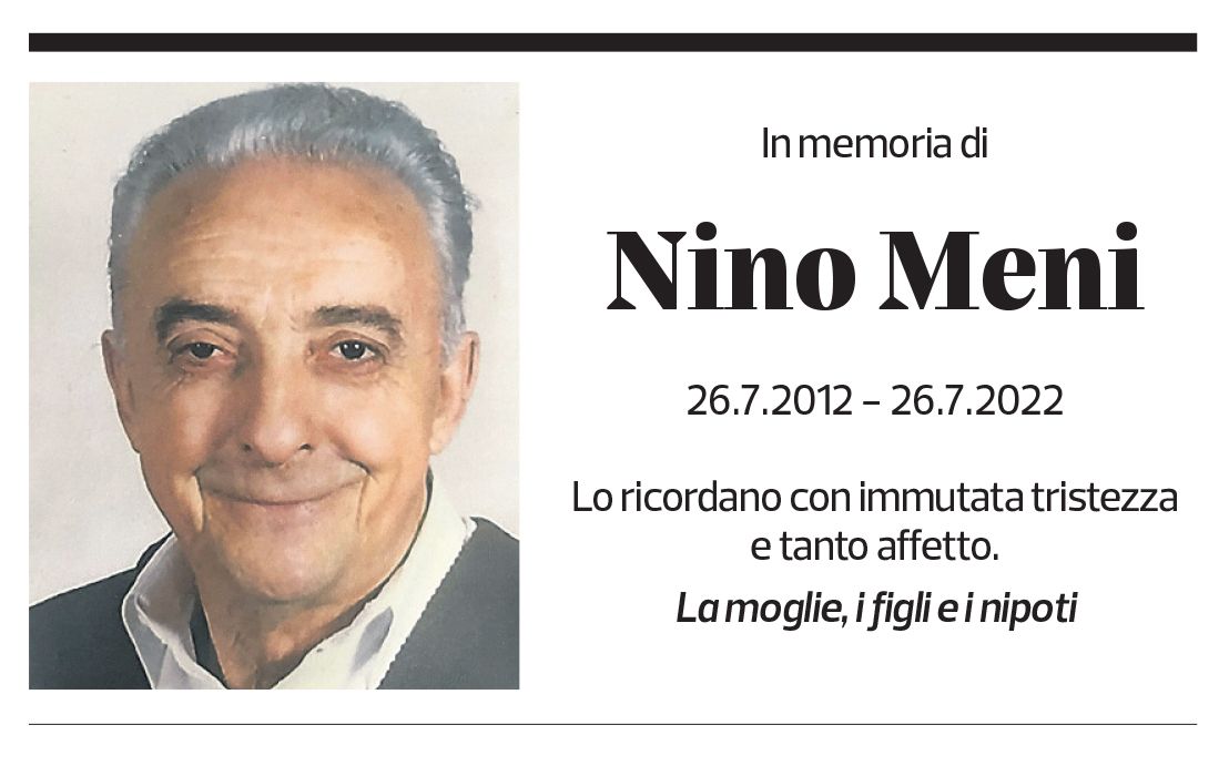 Annuncio funebre Nino Meni