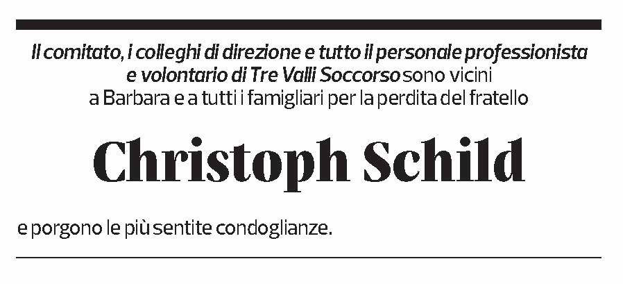 Annuncio funebre Christoph Schild