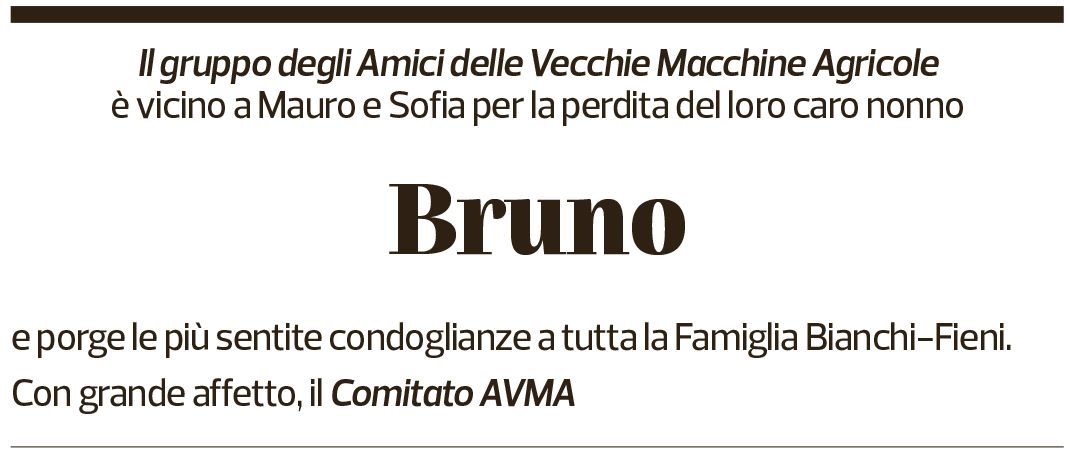 Annuncio funebre Bruno Bianchi