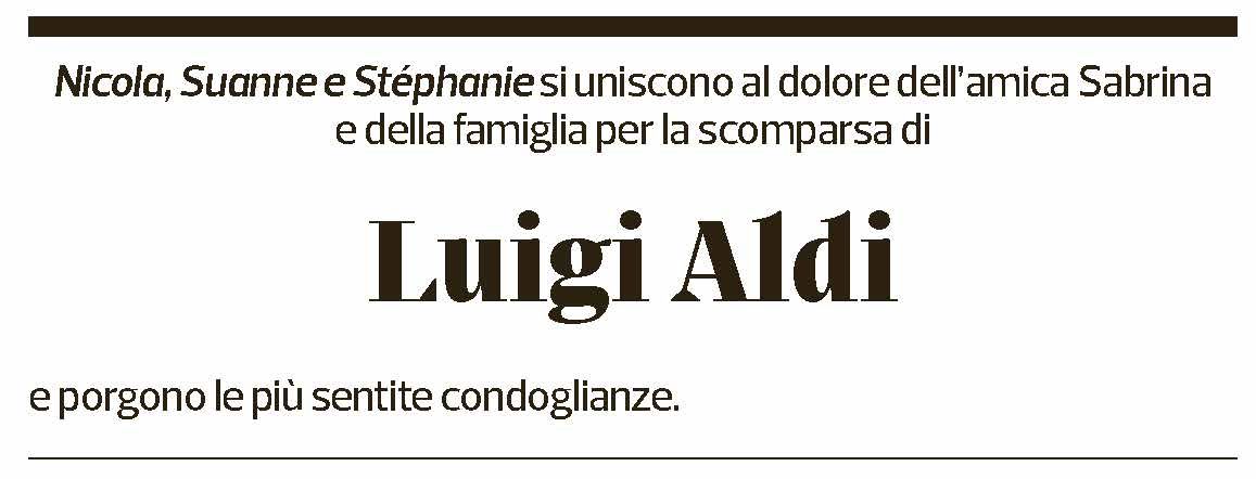 Annuncio funebre Luigi Aldi