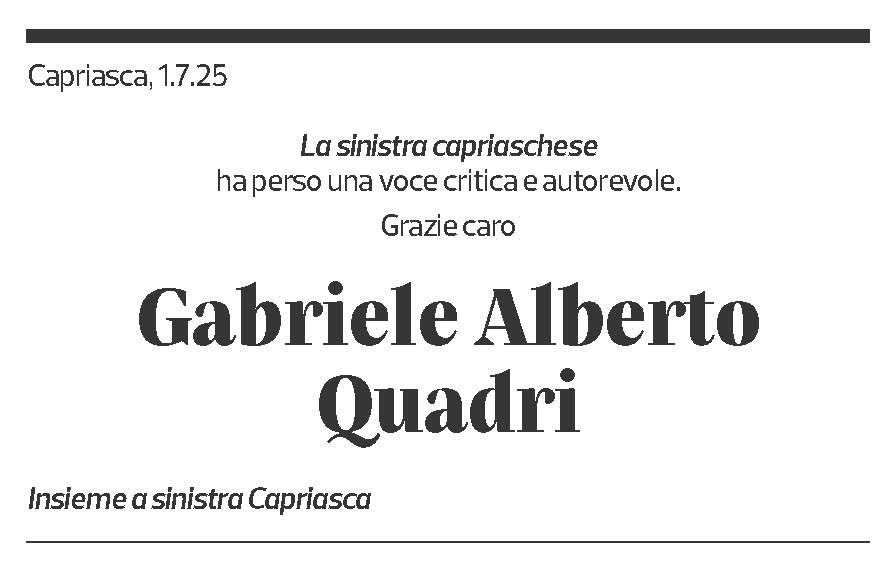 Annuncio funebre Gabriele Alberto Quadri