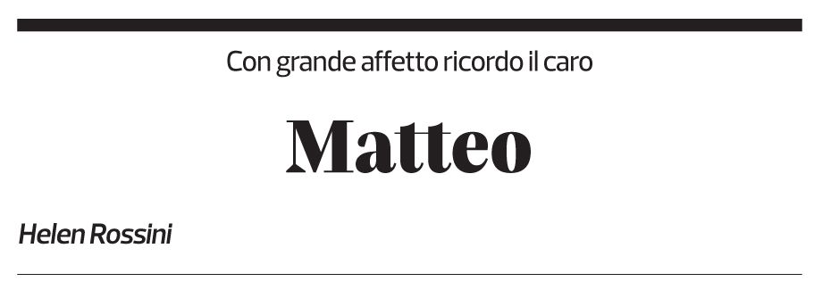 Annuncio funebre Matteo 