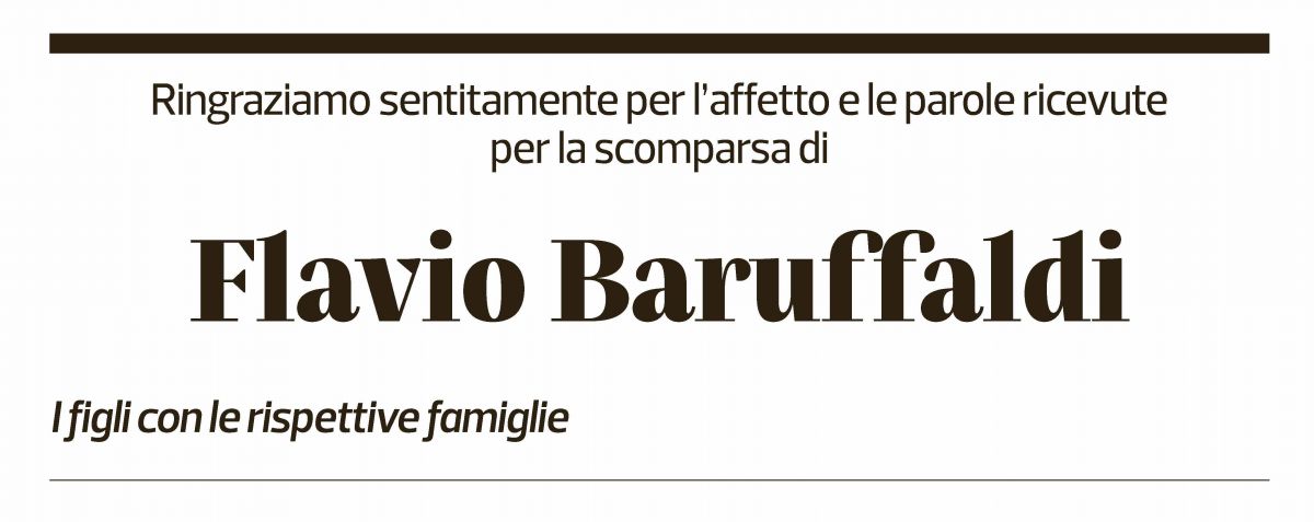 Annuncio funebre Flavio Baruffaldi