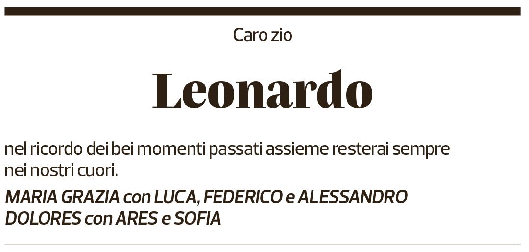 Annuncio funebre Leonardo Ferro