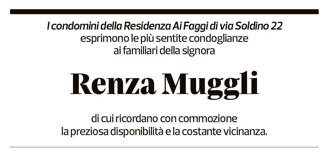 Annuncio funebre Vincenza Muggli Bonfanti