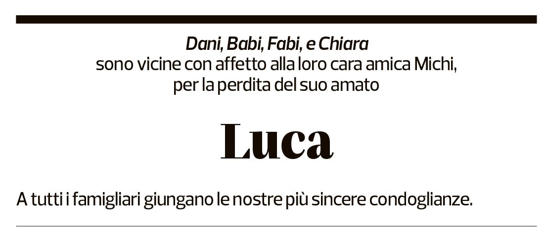 Annuncio funebre Luca Bernardoni