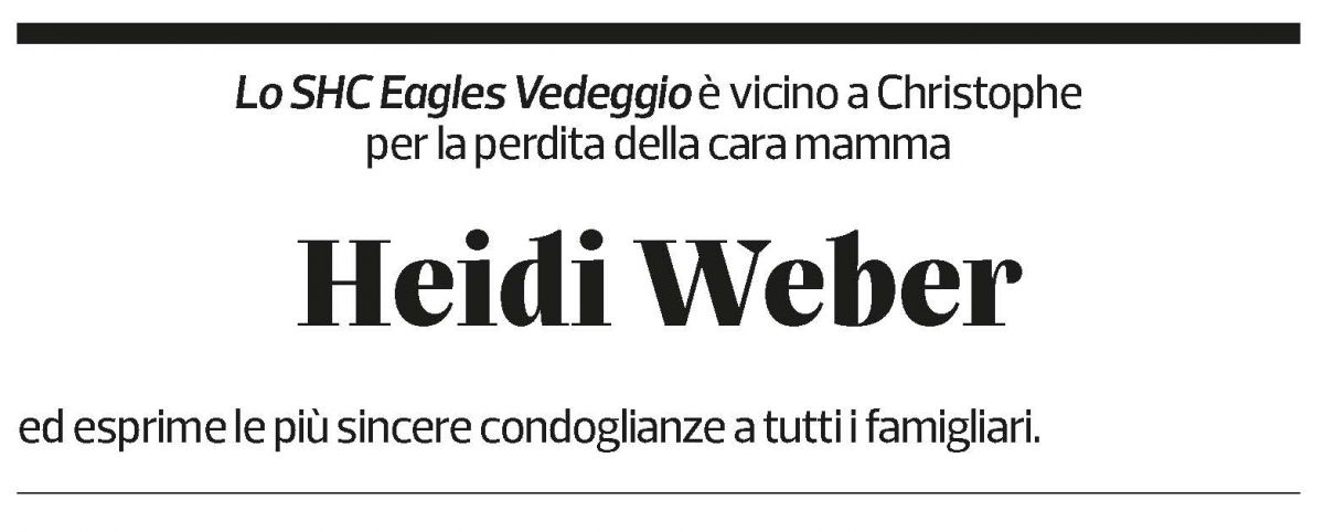 Annuncio funebre Heidi Weber