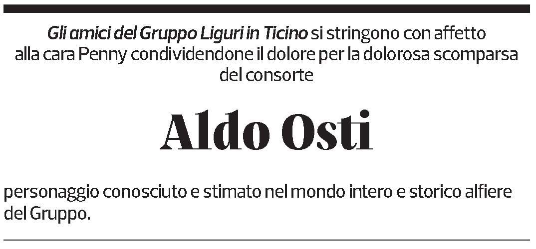 Annuncio funebre Aldo Osti