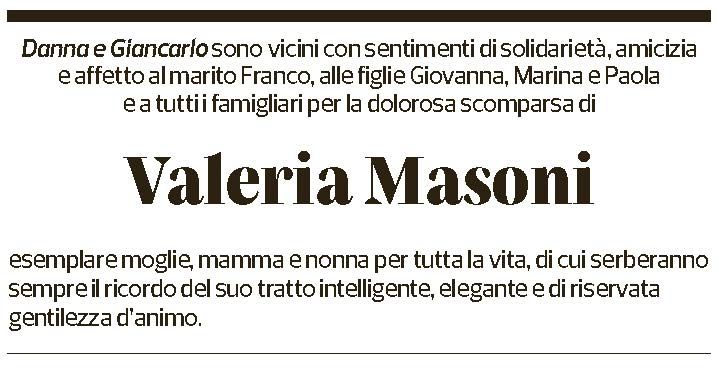 Annuncio funebre Valeria Masoni-fontana