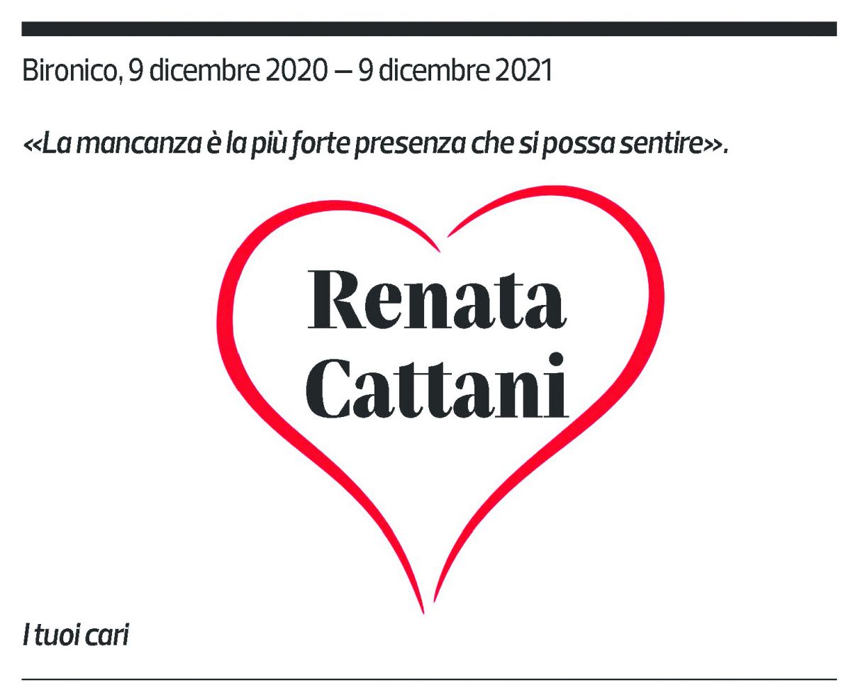 Annuncio funebre Renata Cattani