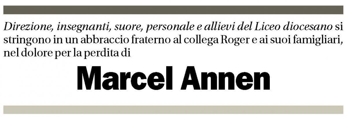 Annuncio funebre Marcel Annen