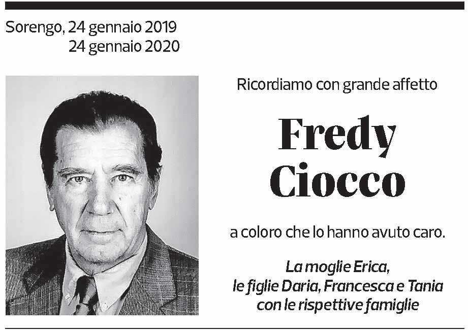 Annuncio funebre Fredy Ciocco