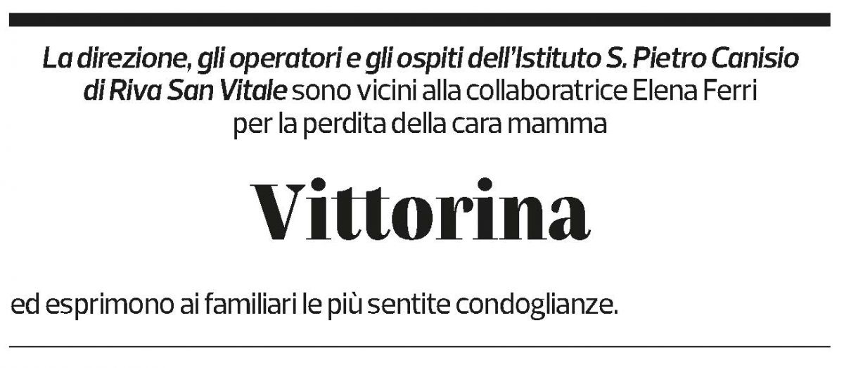 Annuncio funebre Vittorina 