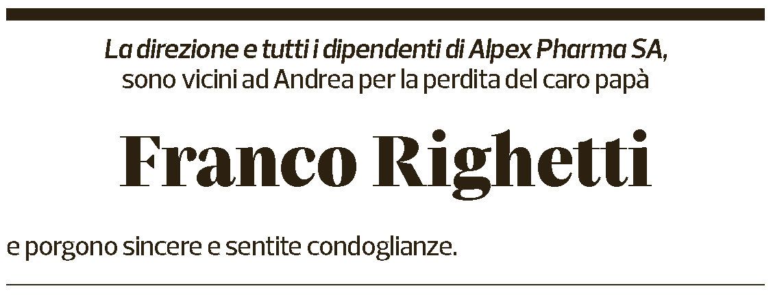 Annuncio funebre Franco Righetti