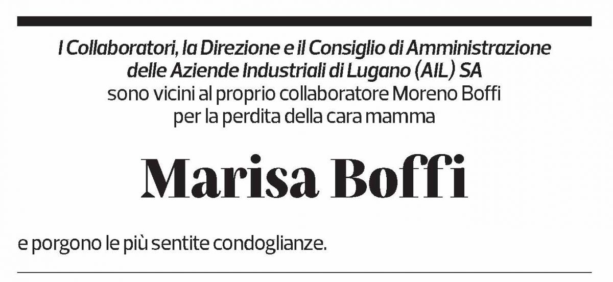 Annuncio funebre Marisa Boffi