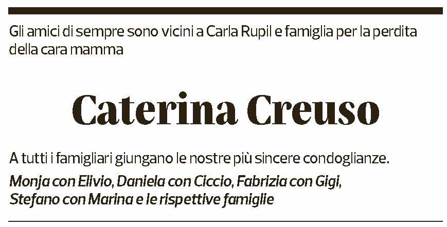 Annuncio funebre Caterina Creuso