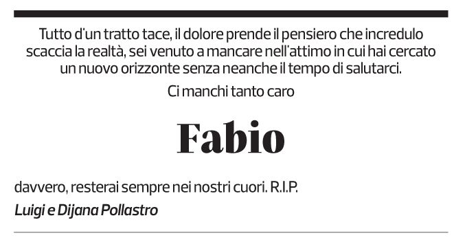 Annuncio funebre Fabio Gradogna