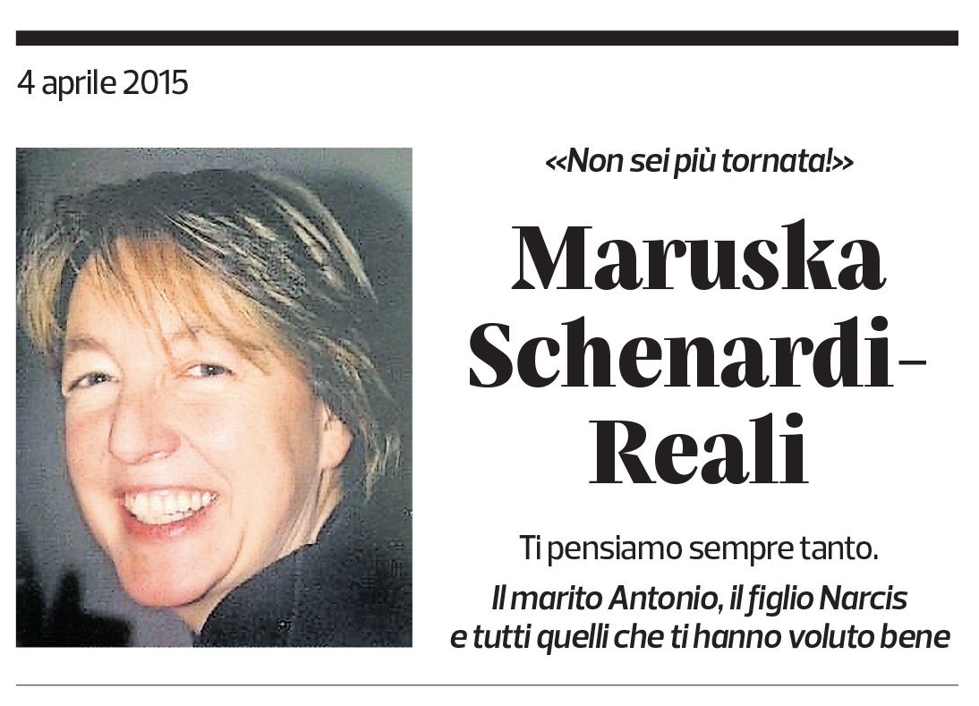 Annuncio funebre Maruska Schenardi-reali