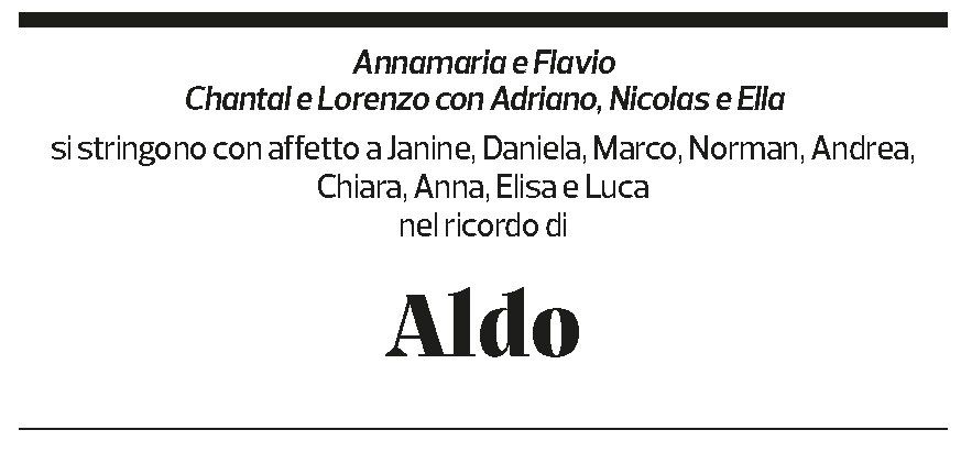 Annuncio funebre Aldo Zaccaria