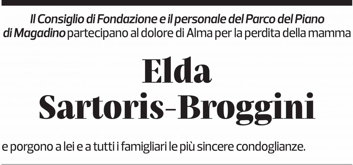 Annuncio funebre Elda Sartoris-broggini