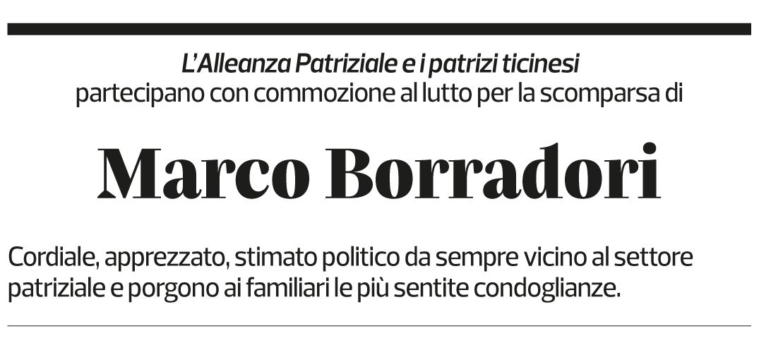 Annuncio funebre Marco Borradori