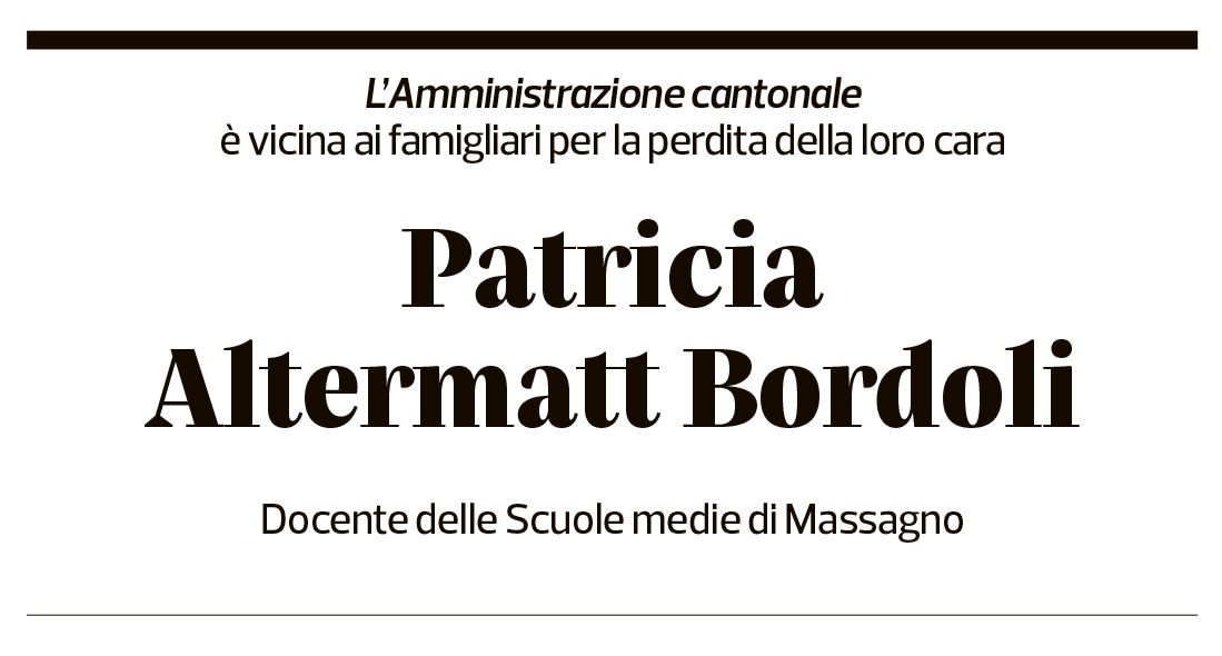Annuncio funebre Patricia Altermatt Bordoli