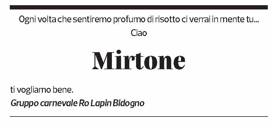 Annuncio funebre Mirto Mignani