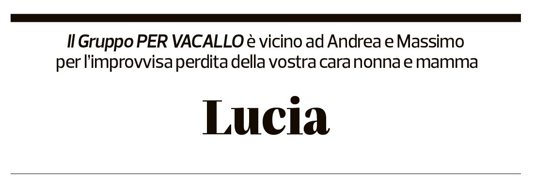 Annuncio funebre Lucia D'occhio