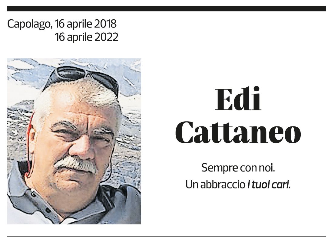 Annuncio funebre Edi Cattaneo